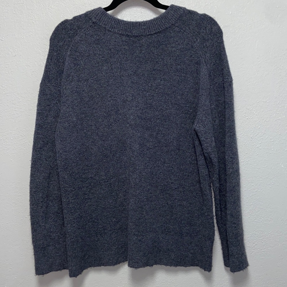 Rails Gisella Charcoal Cashmere Merino Wool Blend V-Neck Sweater 3362 - Picture 6 of 11